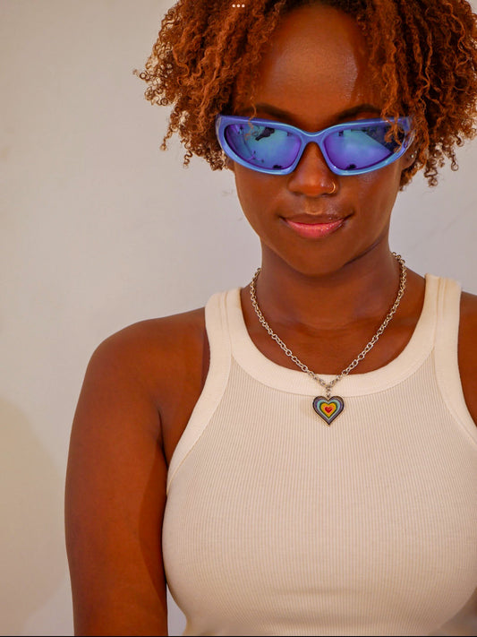 Radiant Heart Rainbow Necklace
