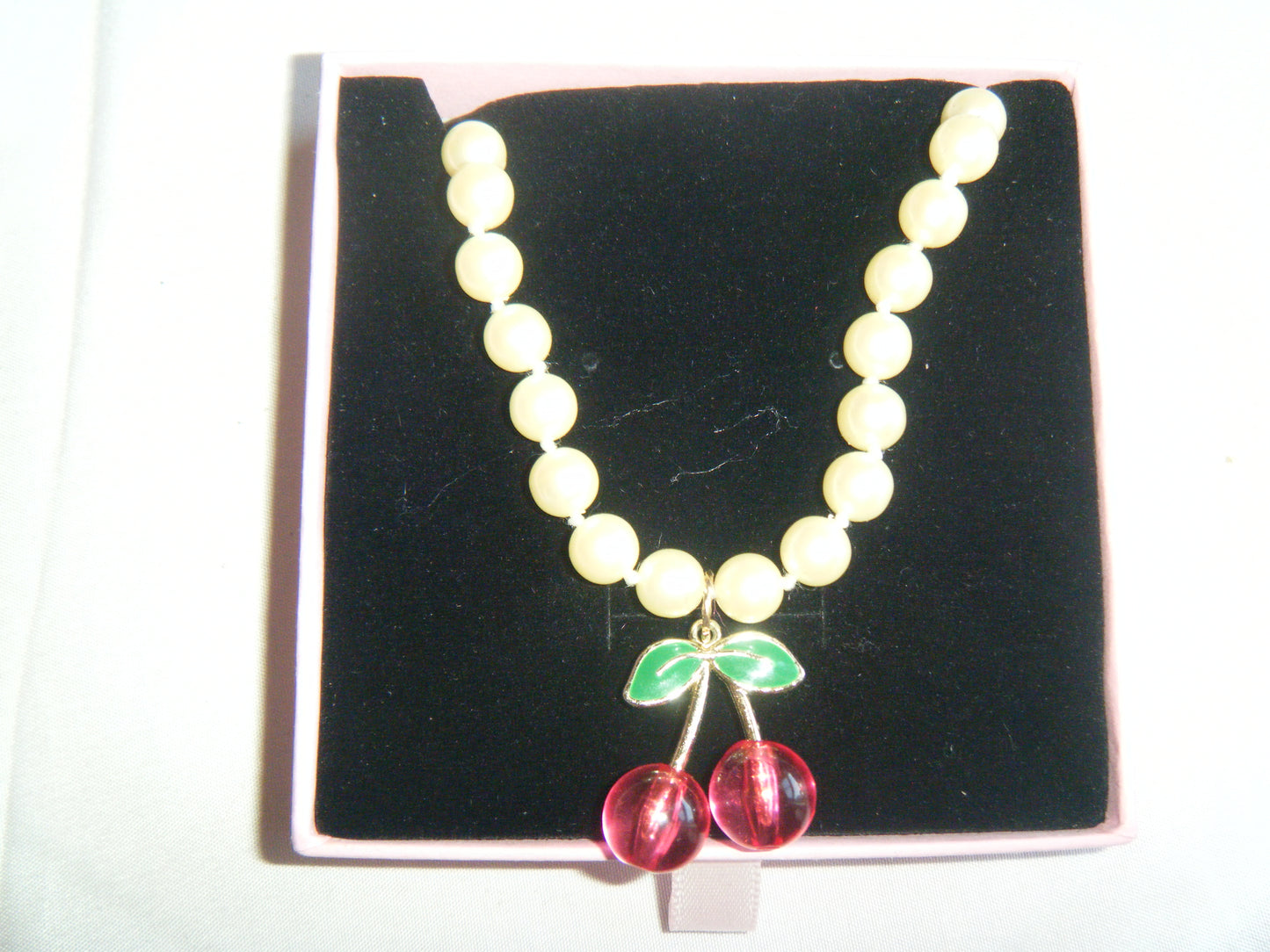 y2k Cherry Pearl Necklace