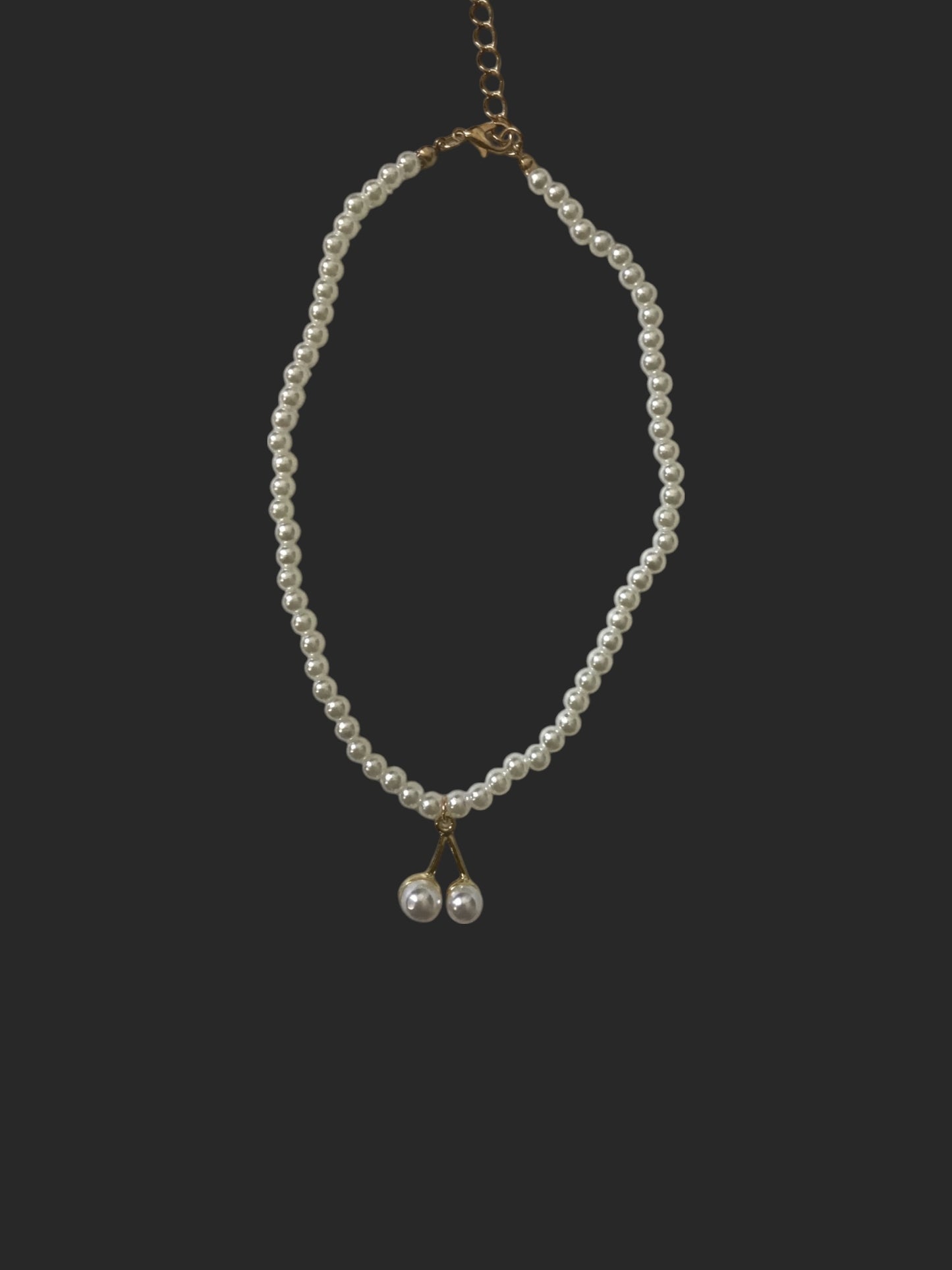 Cherry Pearl Charm Necklace