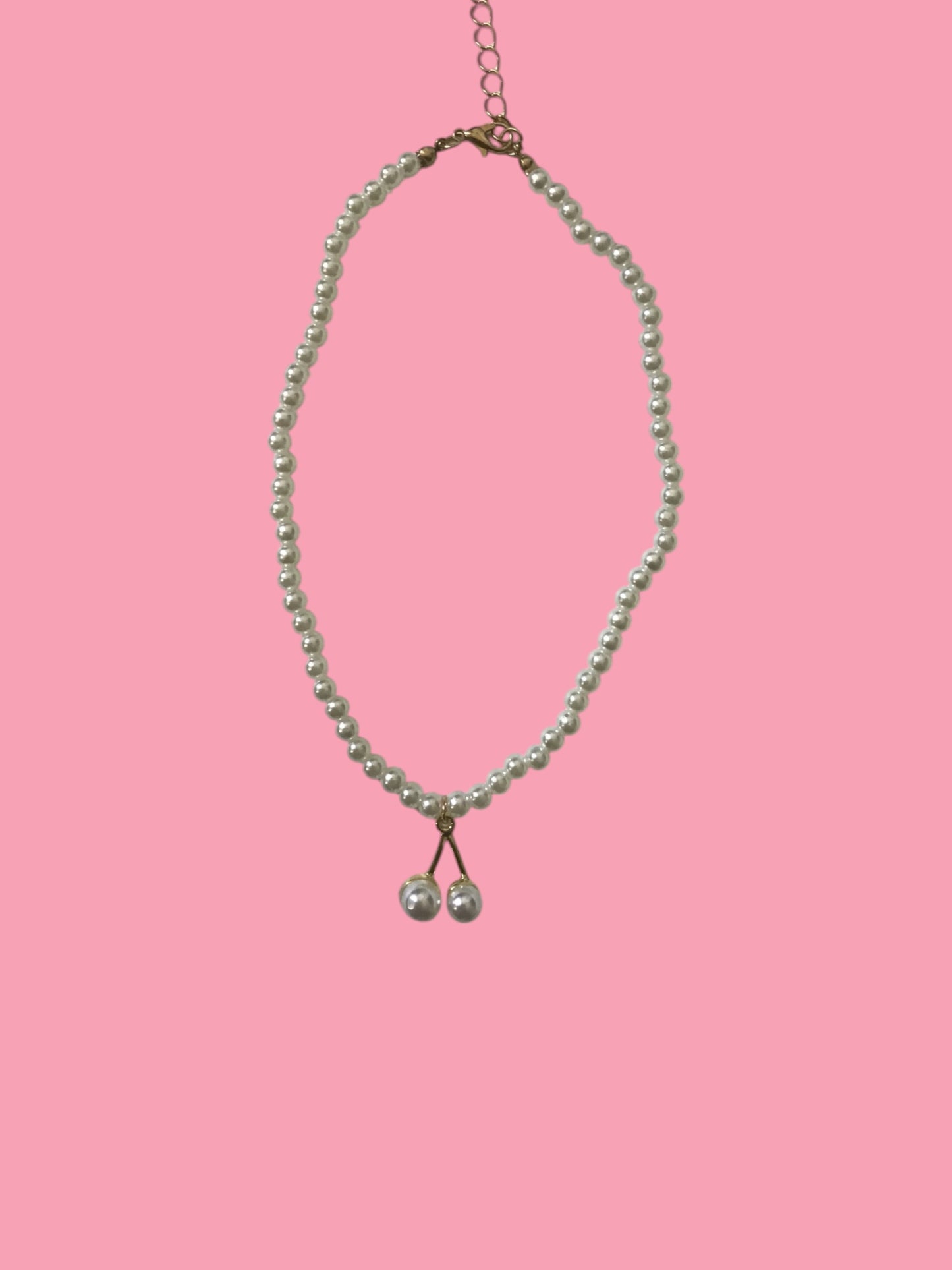 Cherry Pearl Charm Necklace