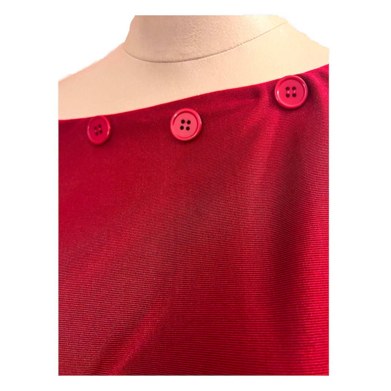 Red Trio Button Top