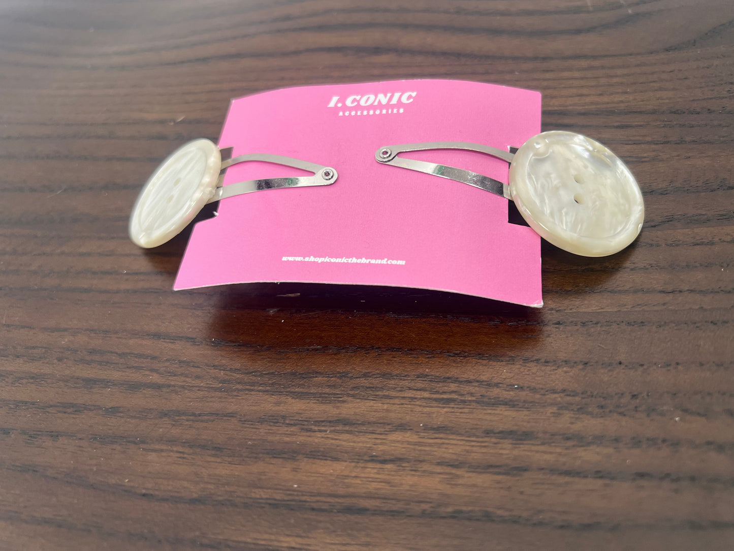 Angelic cream button hair clips