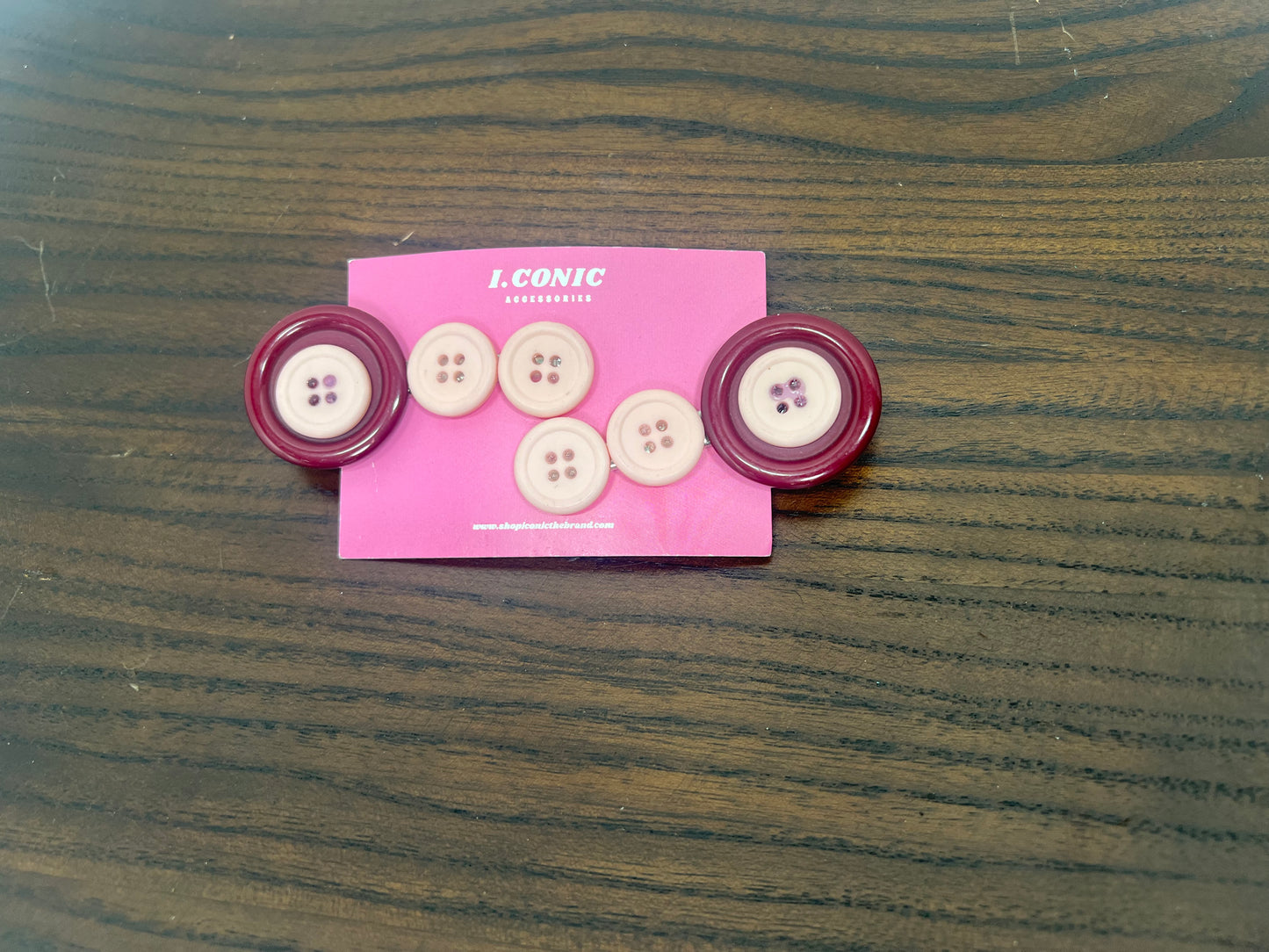 Plum & Blush button hair clip