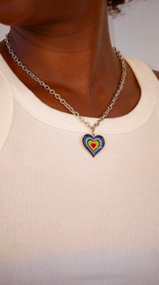 Radiant Heart Rainbow Necklace