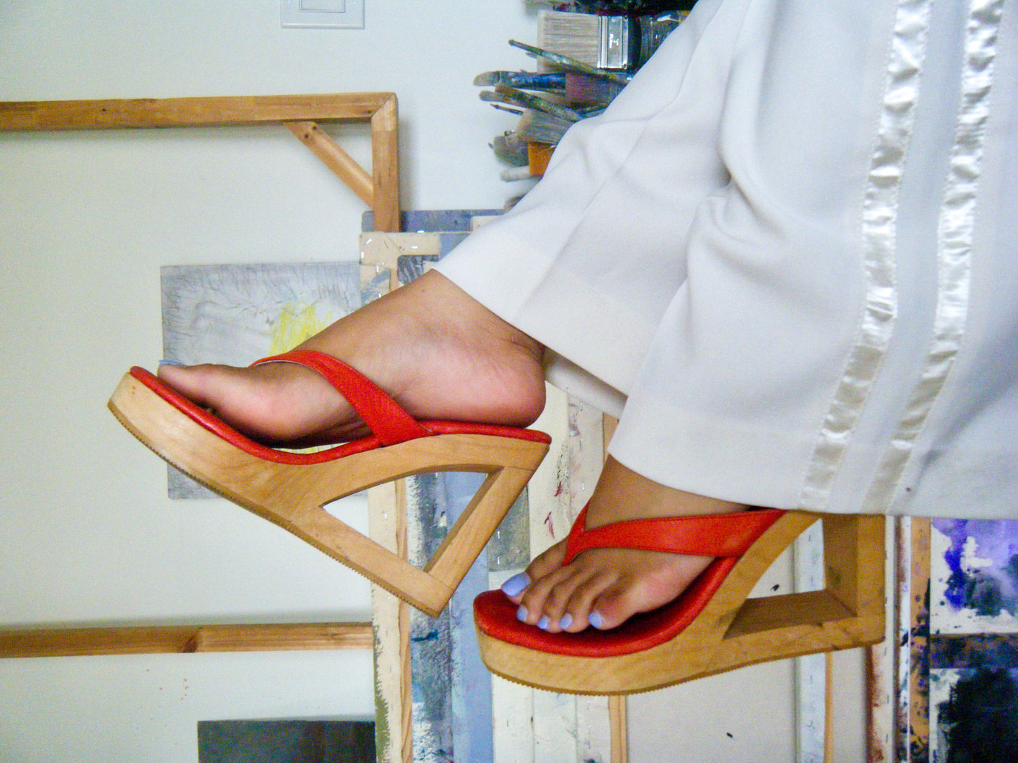 Unique Wood Platform Clogs
