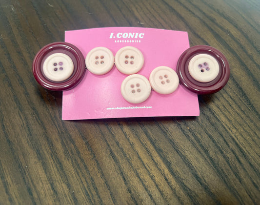 Plum & Blush button hair clip