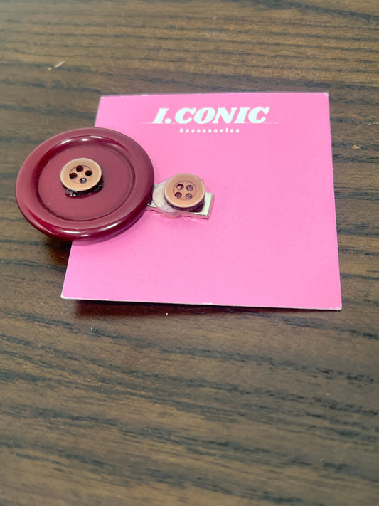 Plum-copper button cluster clip