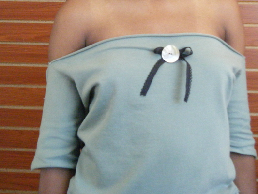 Off the shoulder bow tunic