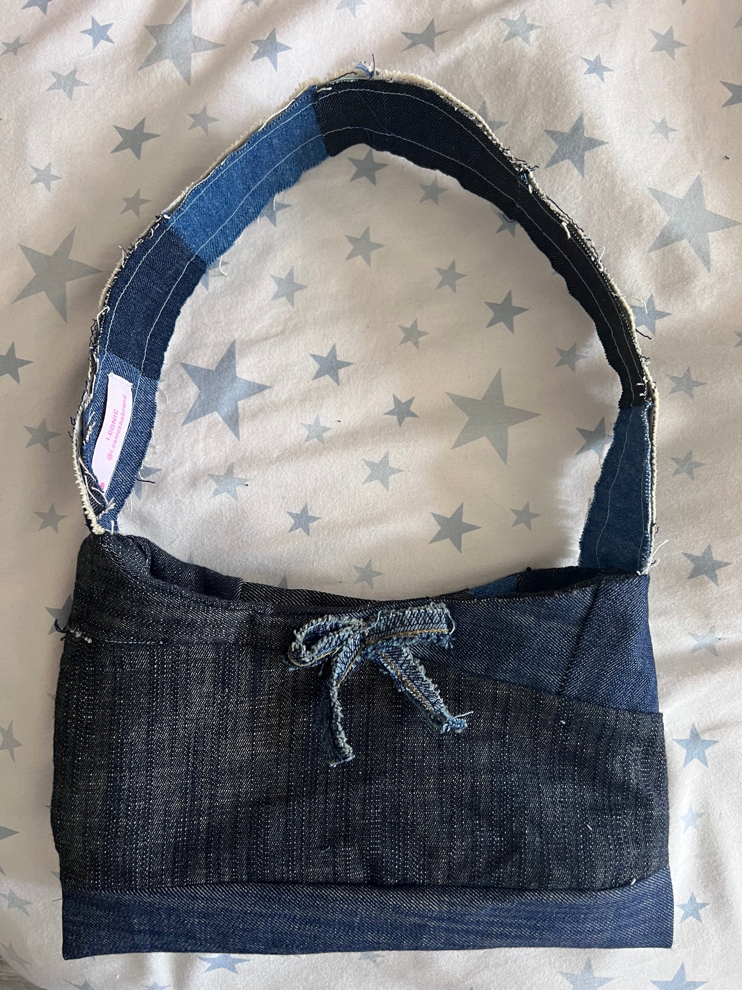 Bow bow denim bag