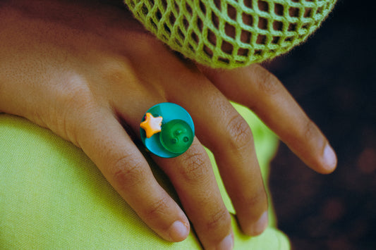 Candy star button ring