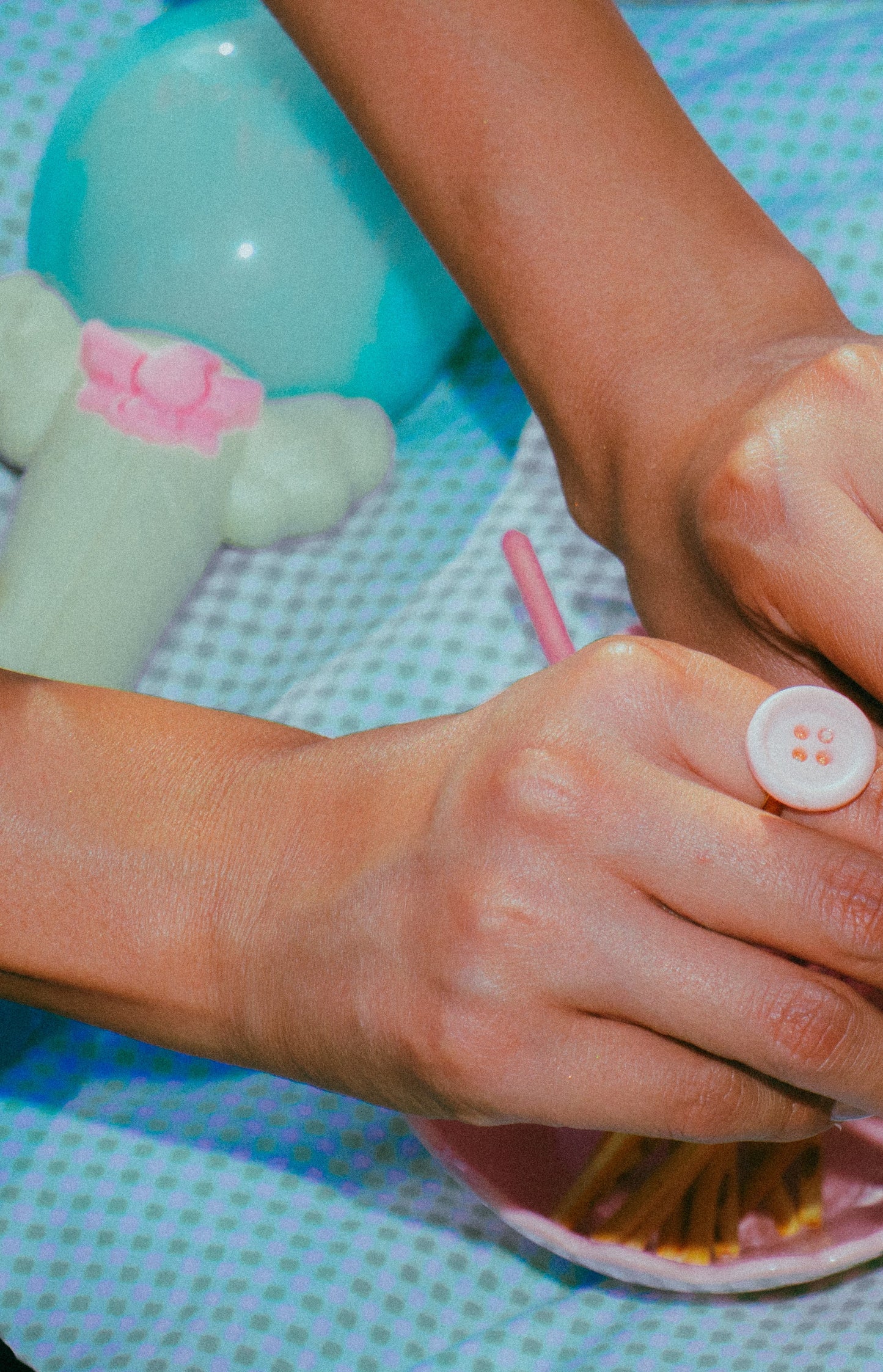 Sugar Rush button Ring (slim band)