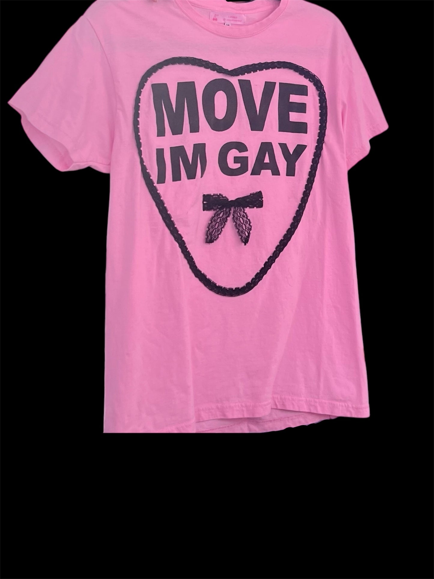 Move I'm Gay lace tee