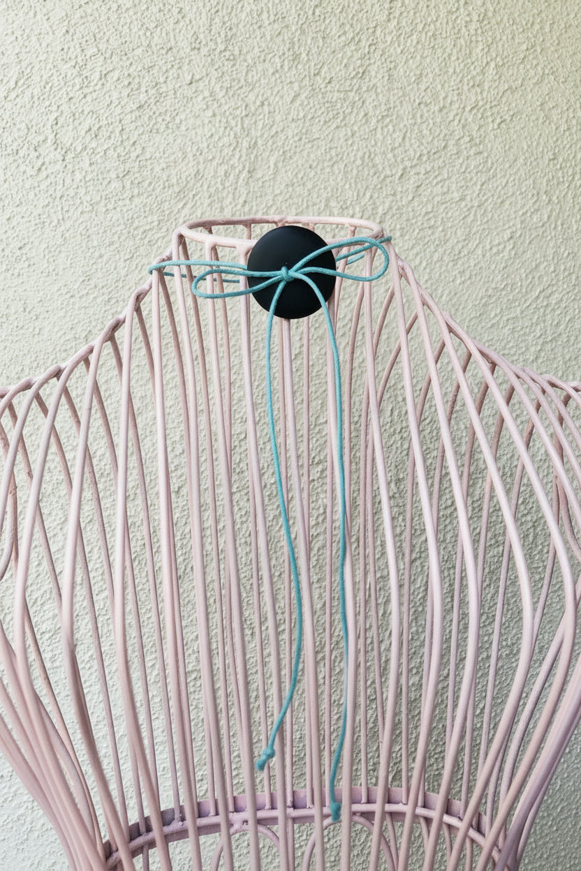 Black Teal Button Bolo