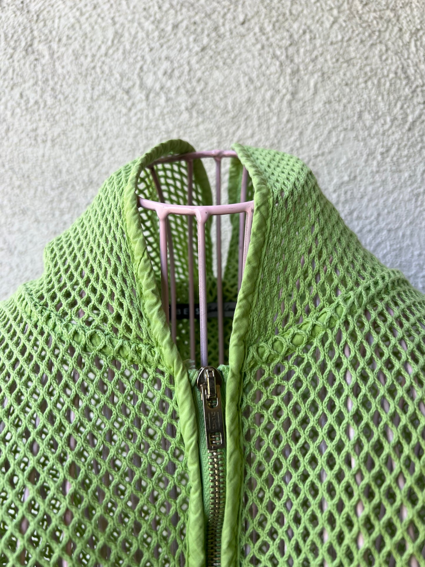 Green apple mesh zip jacket