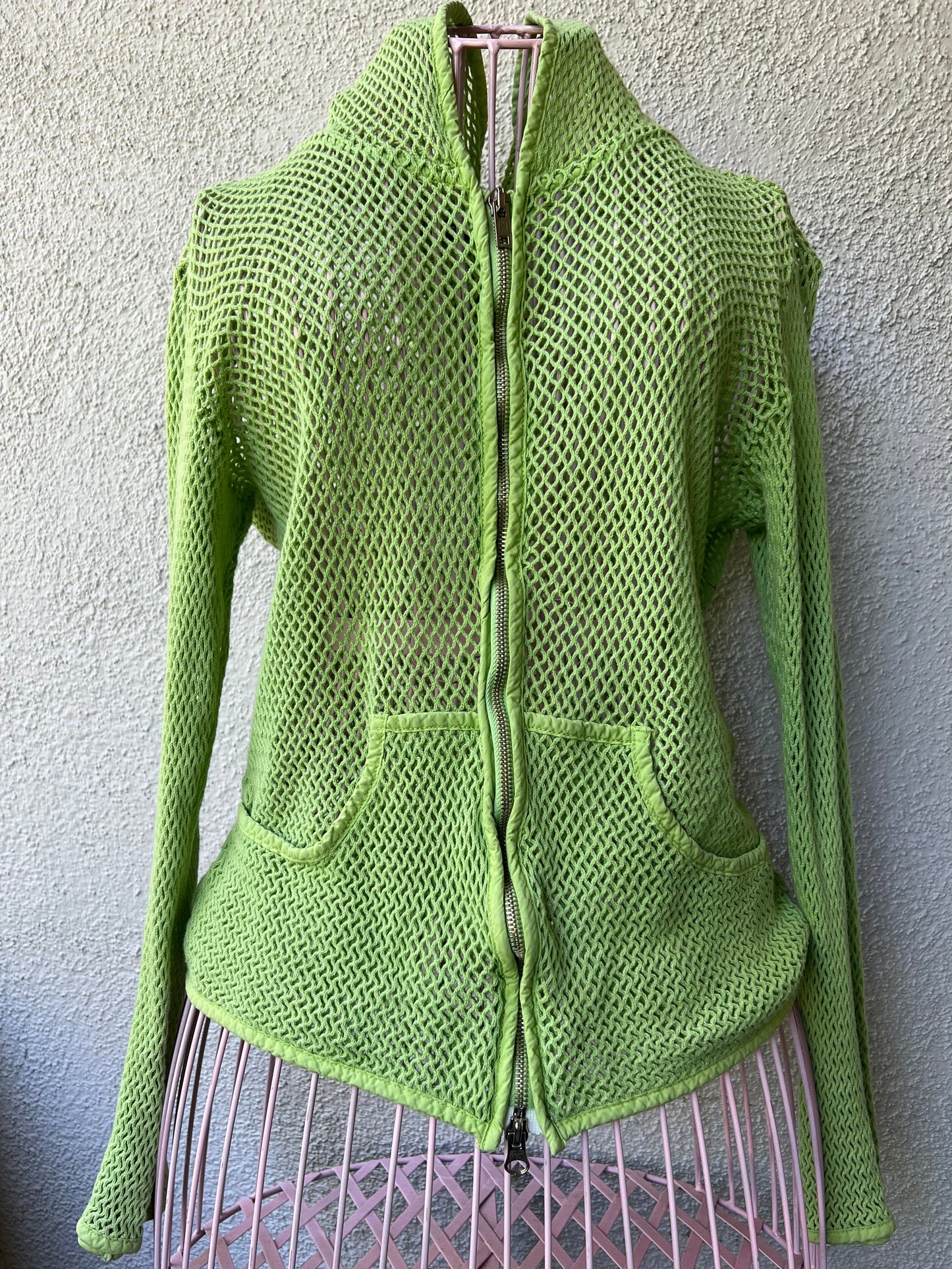 Green apple mesh zip jacket