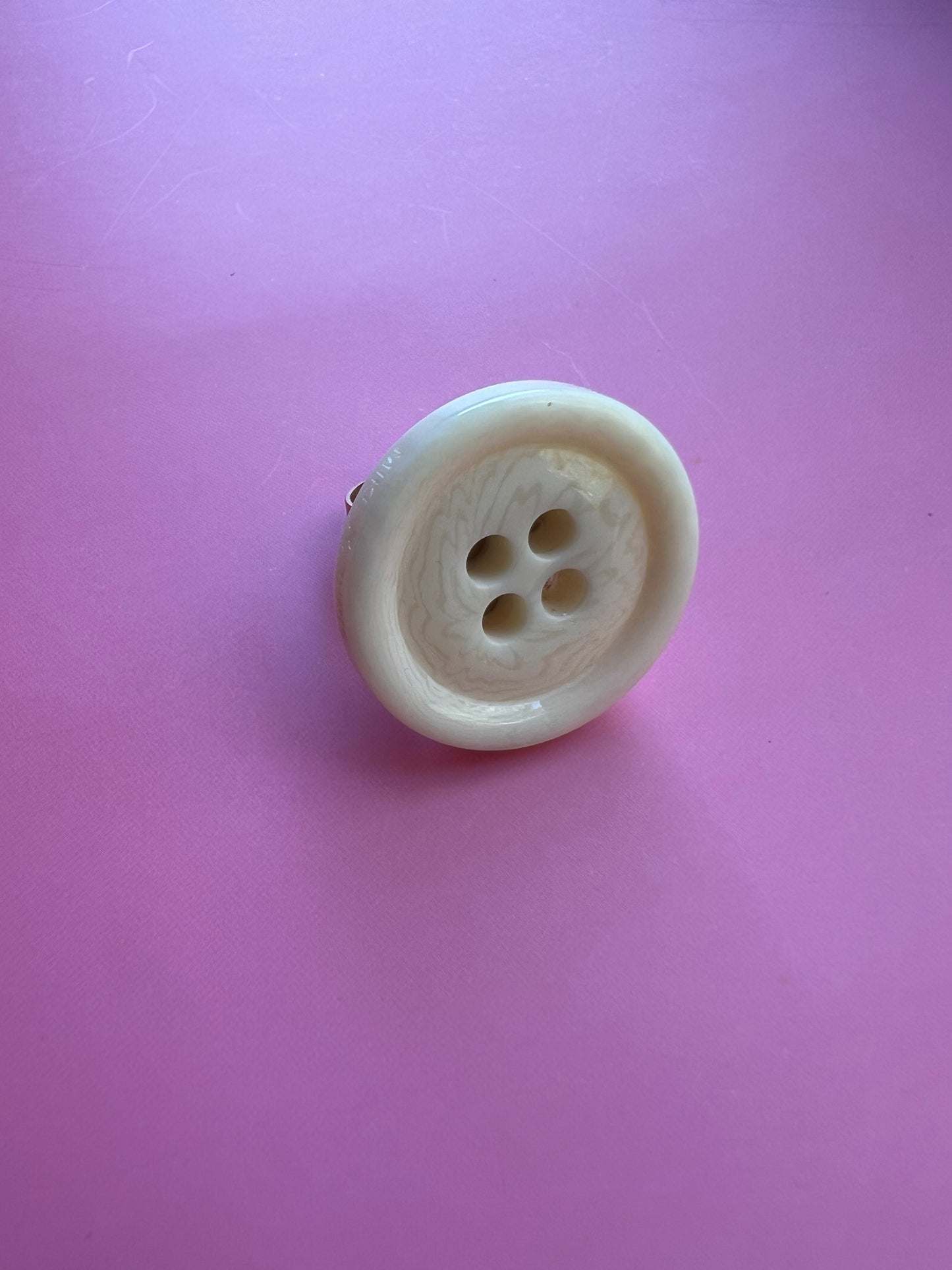 Ivory Marble Button Ring