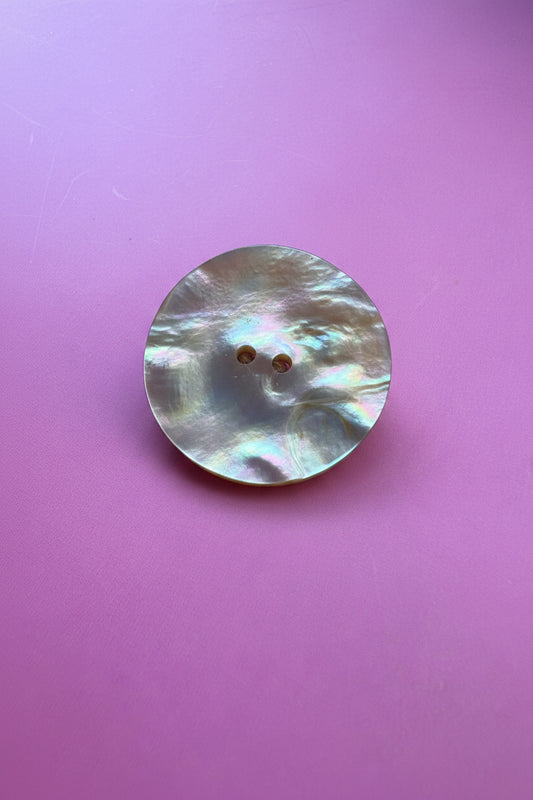 Mother of pearl Button Ring (wider band)