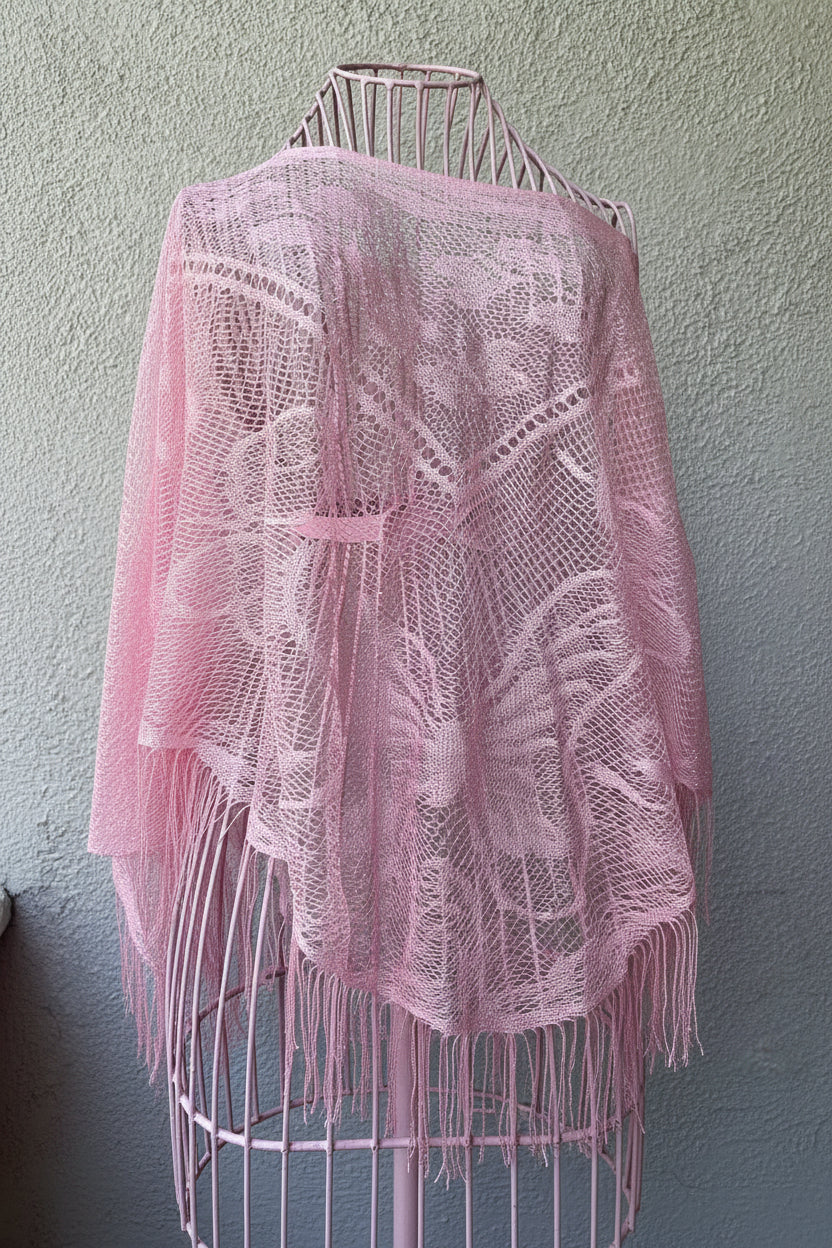 Pink butterfly poncho