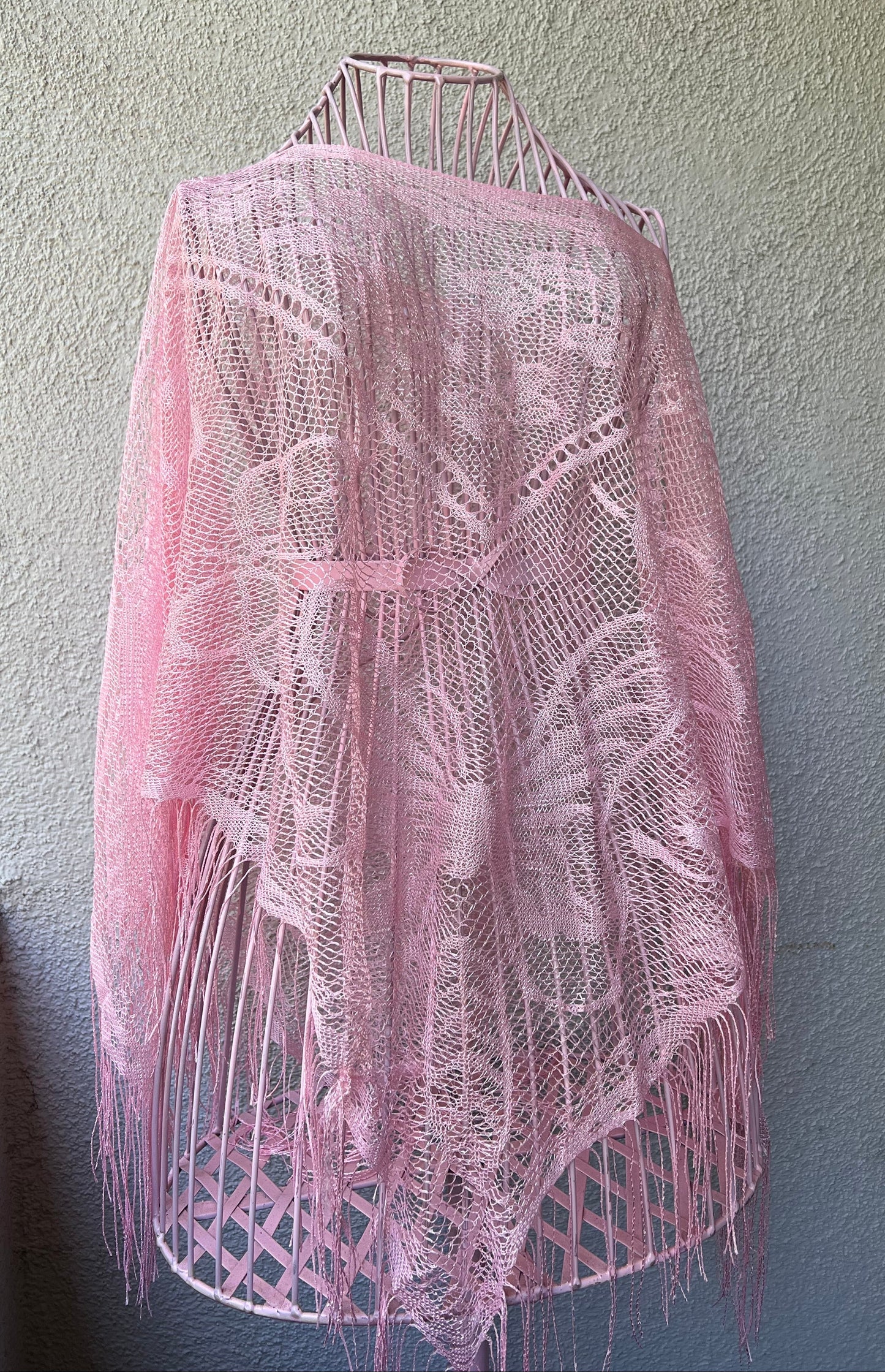 Pink butterfly poncho