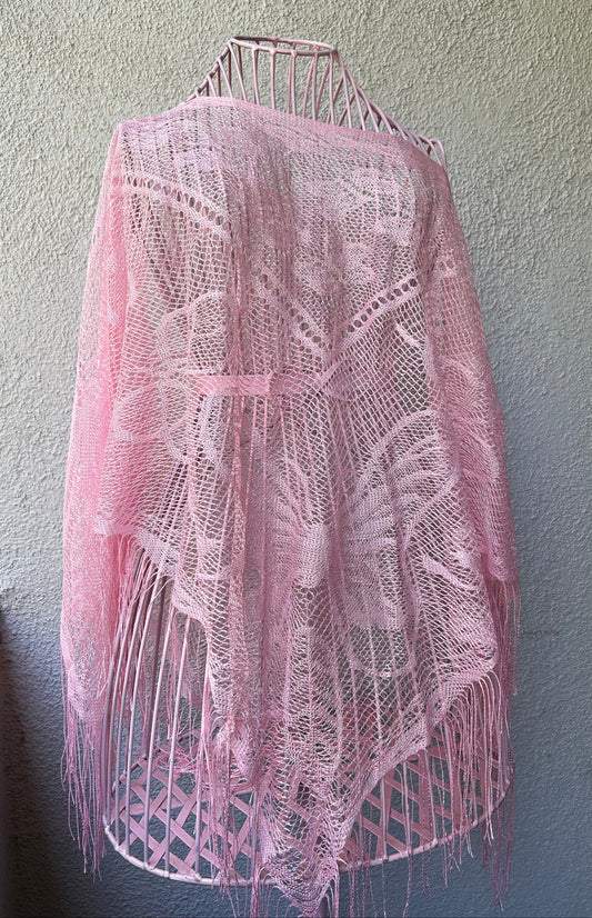 Pink butterfly poncho