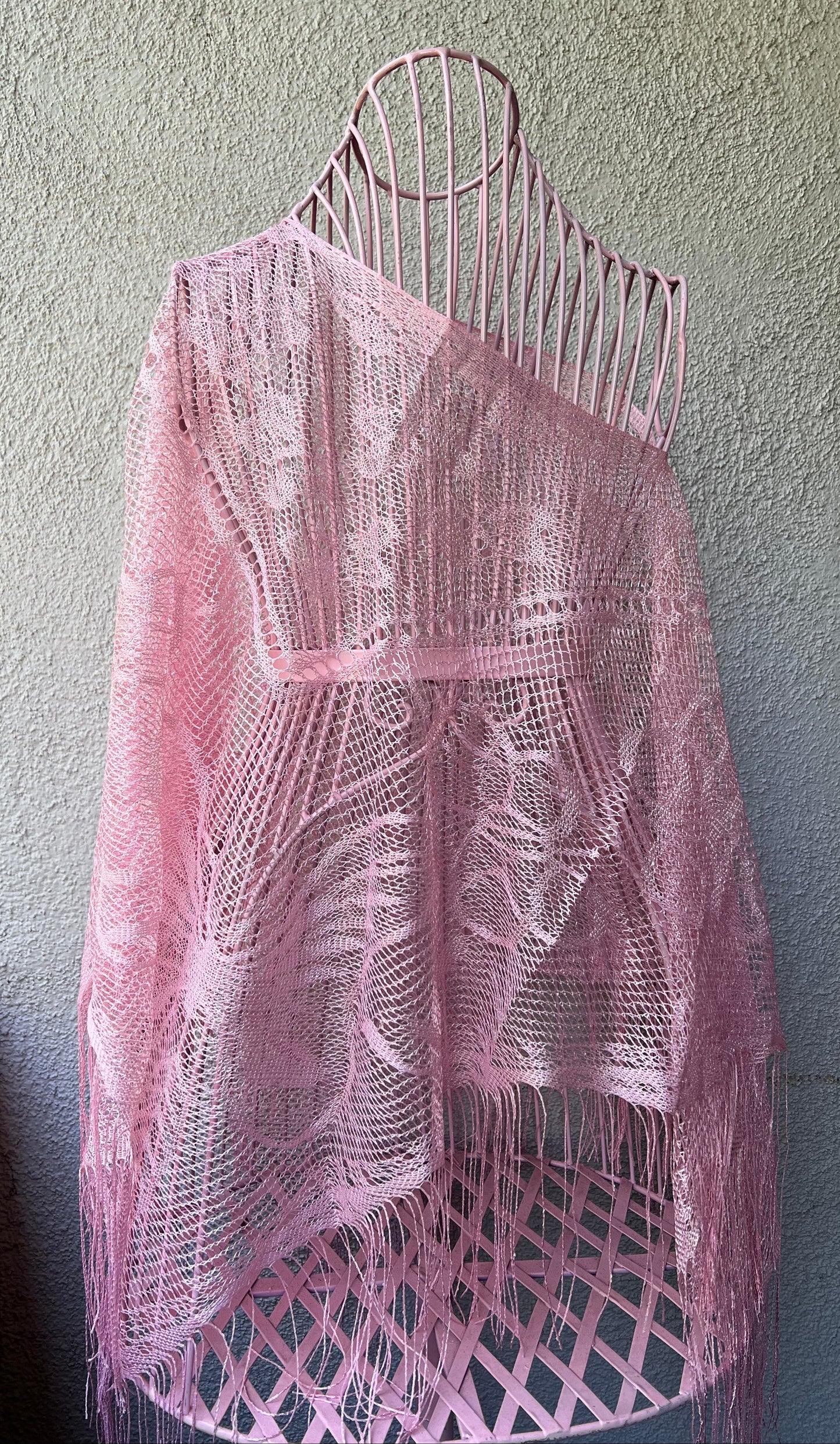 Pink butterfly poncho