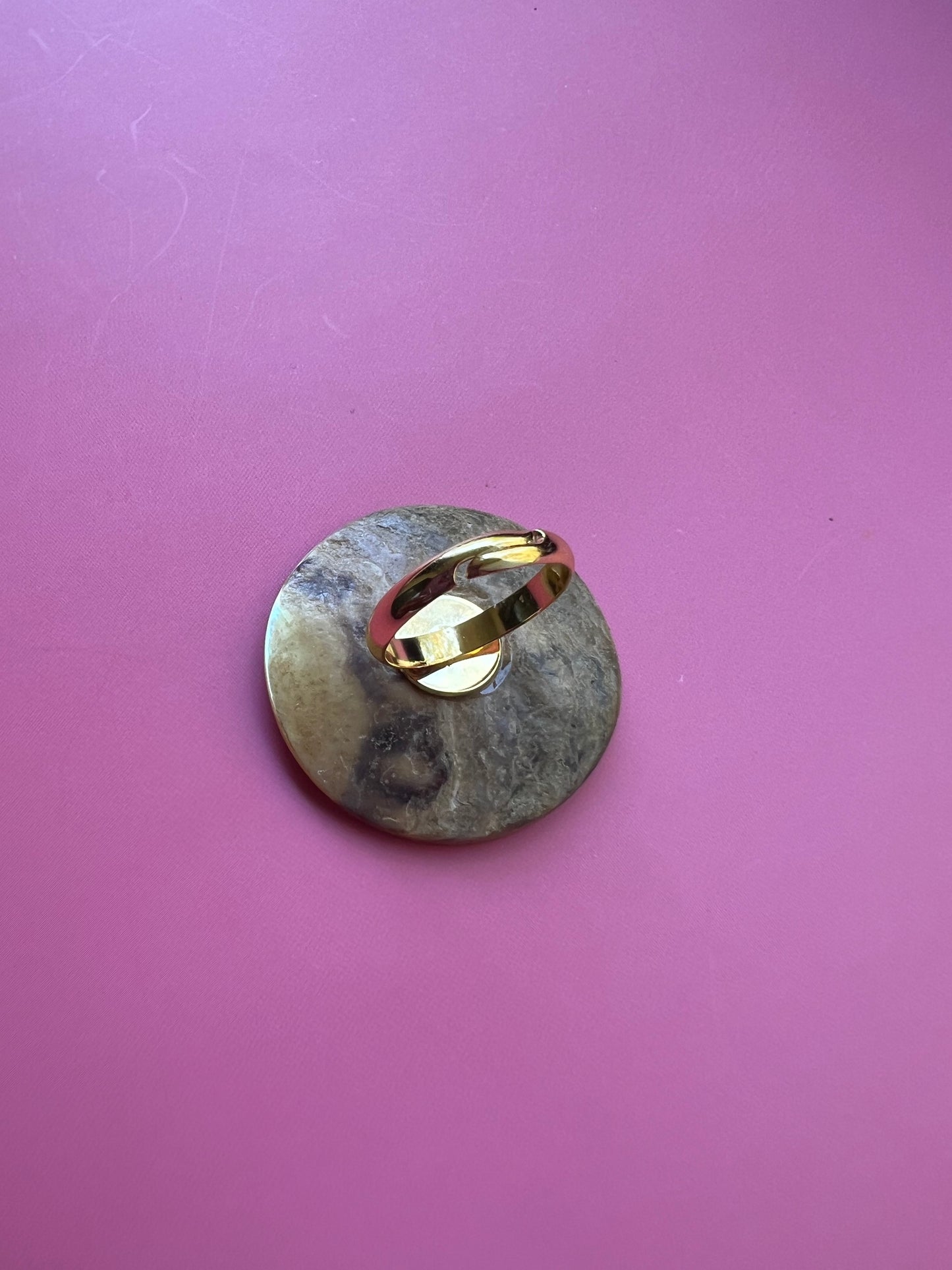 Mother of Pearl Button Ring