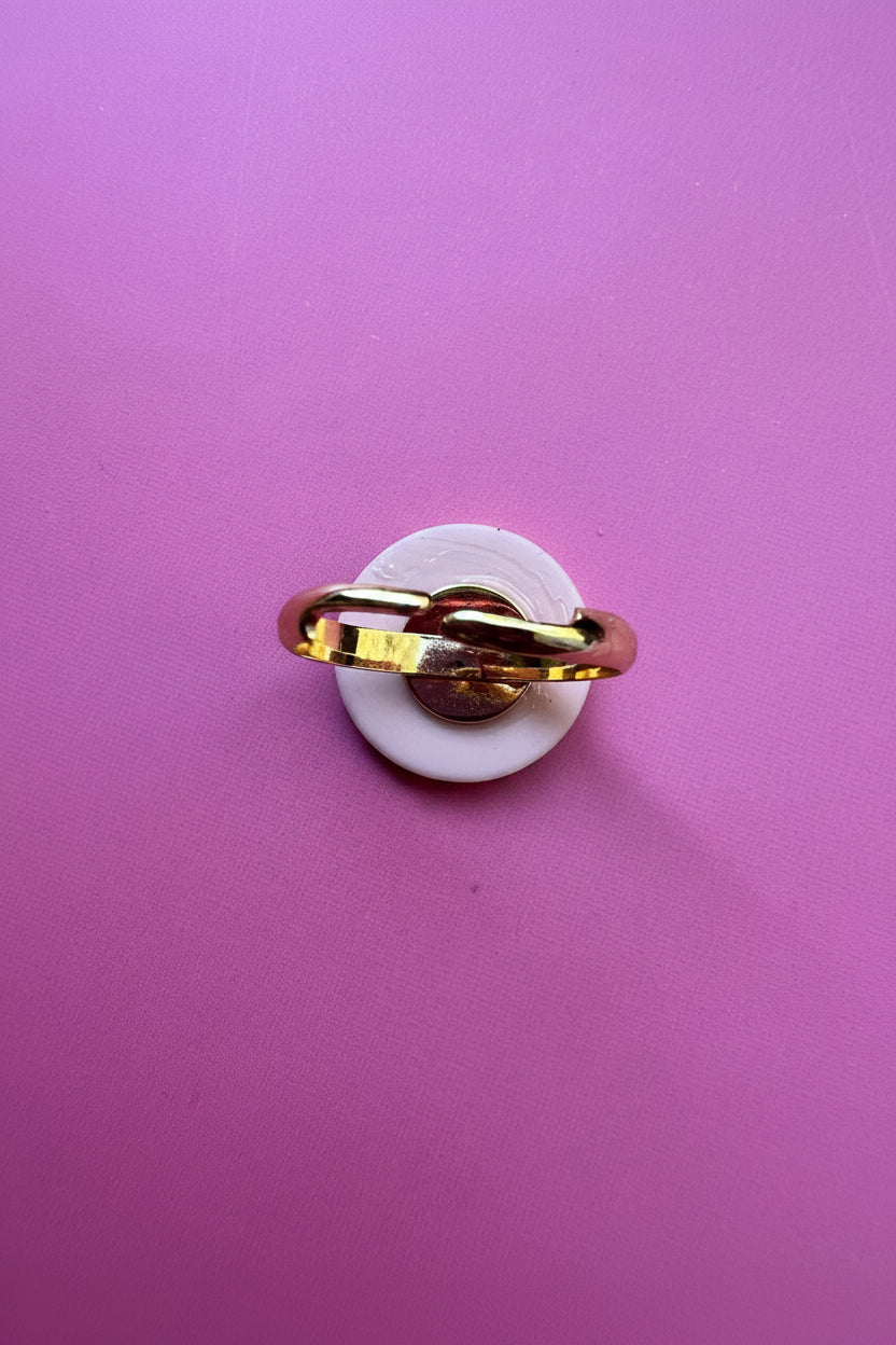 Sugar Rush button Ring (slim band)