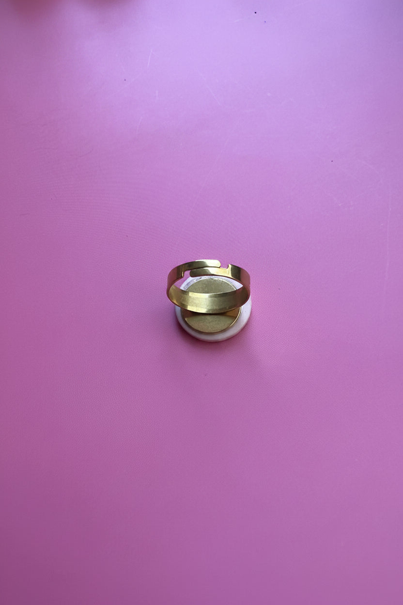 Sugar Rush button ring (wider band)