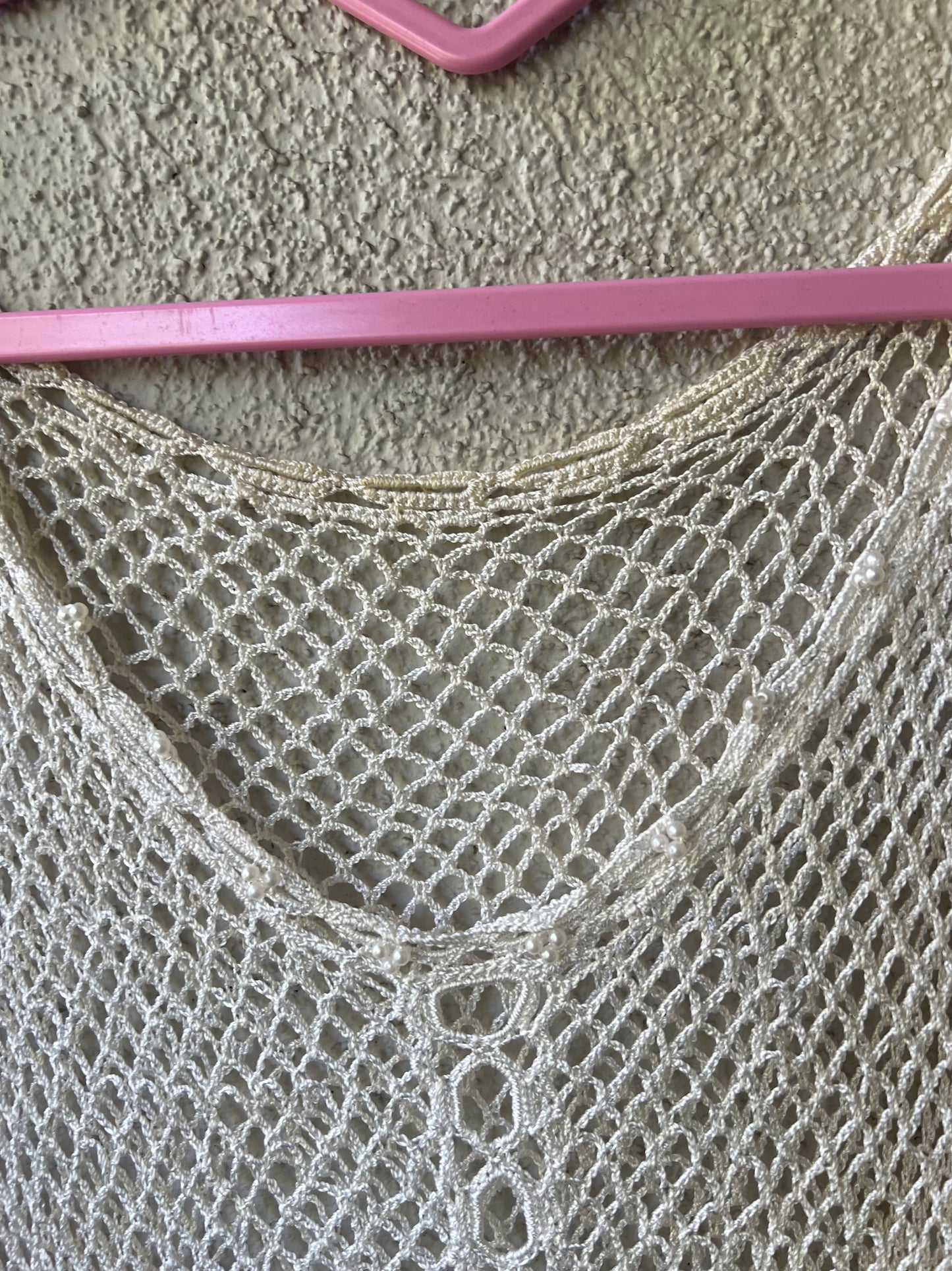 Vintage mesh embellished tank