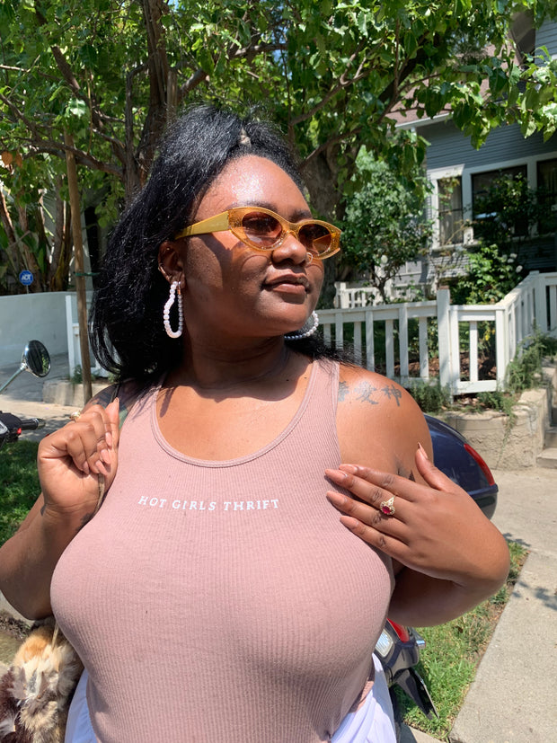 Glitter oval sunglasses